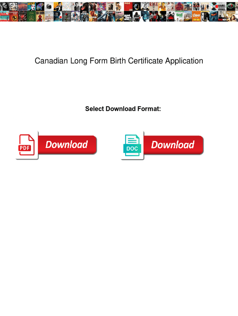 Fillable Online Canadian Long Form Birth Certificate Application ...