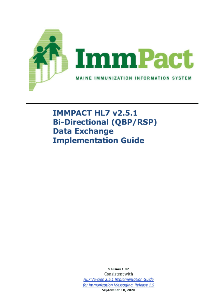 Fillable Online IMMPACT HL7 v2.5.1 BiDirectional (QBP/RSP) Data