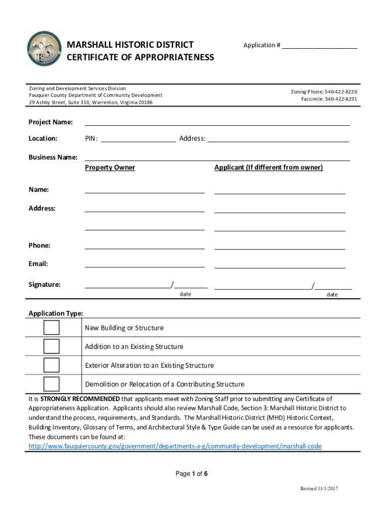 Fillable Online PDF fauquier county department of community development
