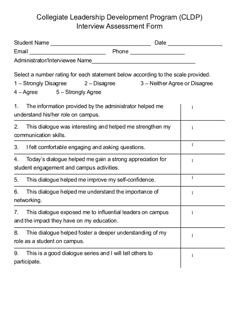 Fillable Online Candidate Interview Rubric Evaluation Form Fax Email