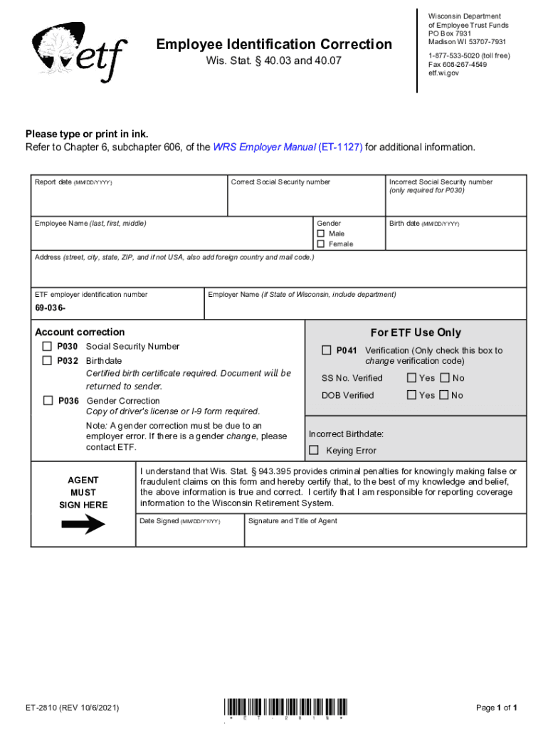 etf.wi.govsitesdefaultWisconsin Department Employee Identification ... - etf.wi.gov Preview on Page 1
