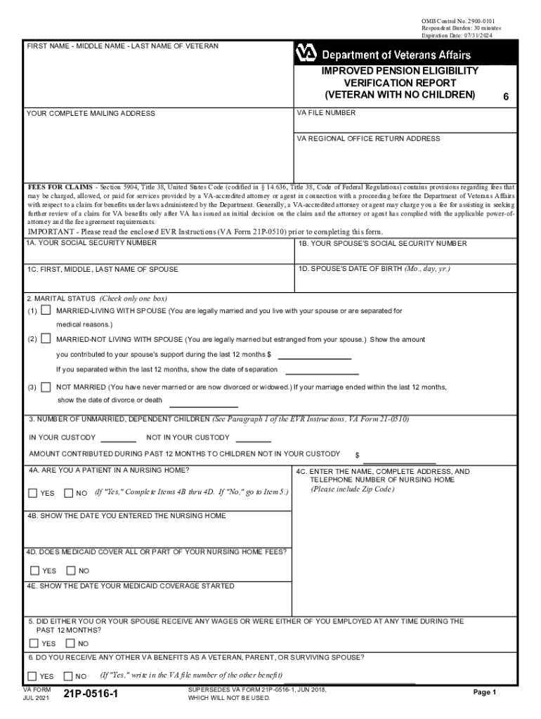 Va Form 21 0516 1 Fill Online Printable Fillable Blank PdfFiller
