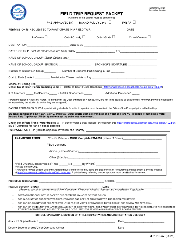 miami dade permission slip Preview on Page 1