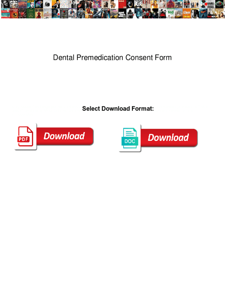 Fillable Online Dental Premedication Consent Form. Dental Premedication