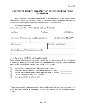Form 1- PHI Access Request from Individual