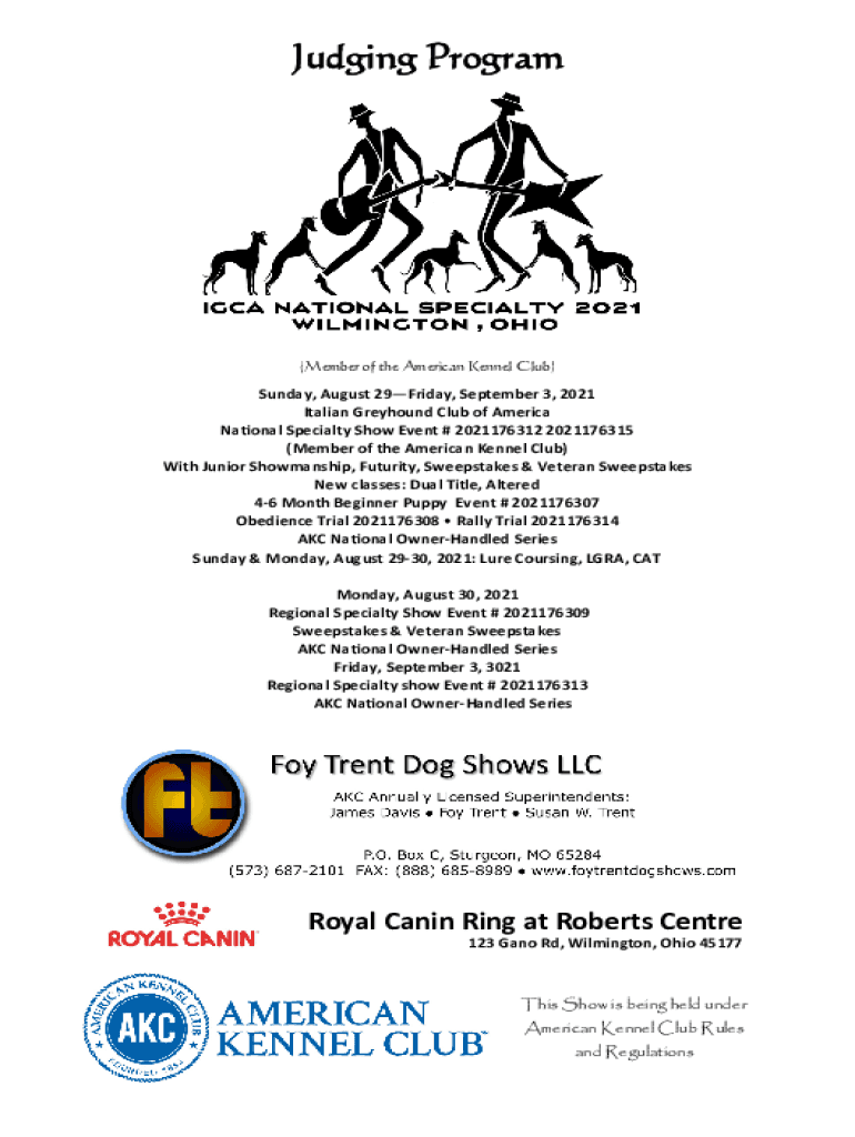Fillable online lawrence jayhawk judging program foy trent dog