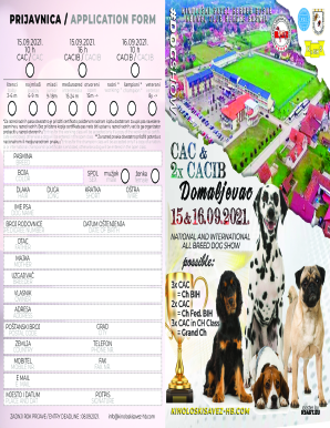 PRIJAVNICA / APPLICATION FORM - 15.09.2021. 10 h CAC ...