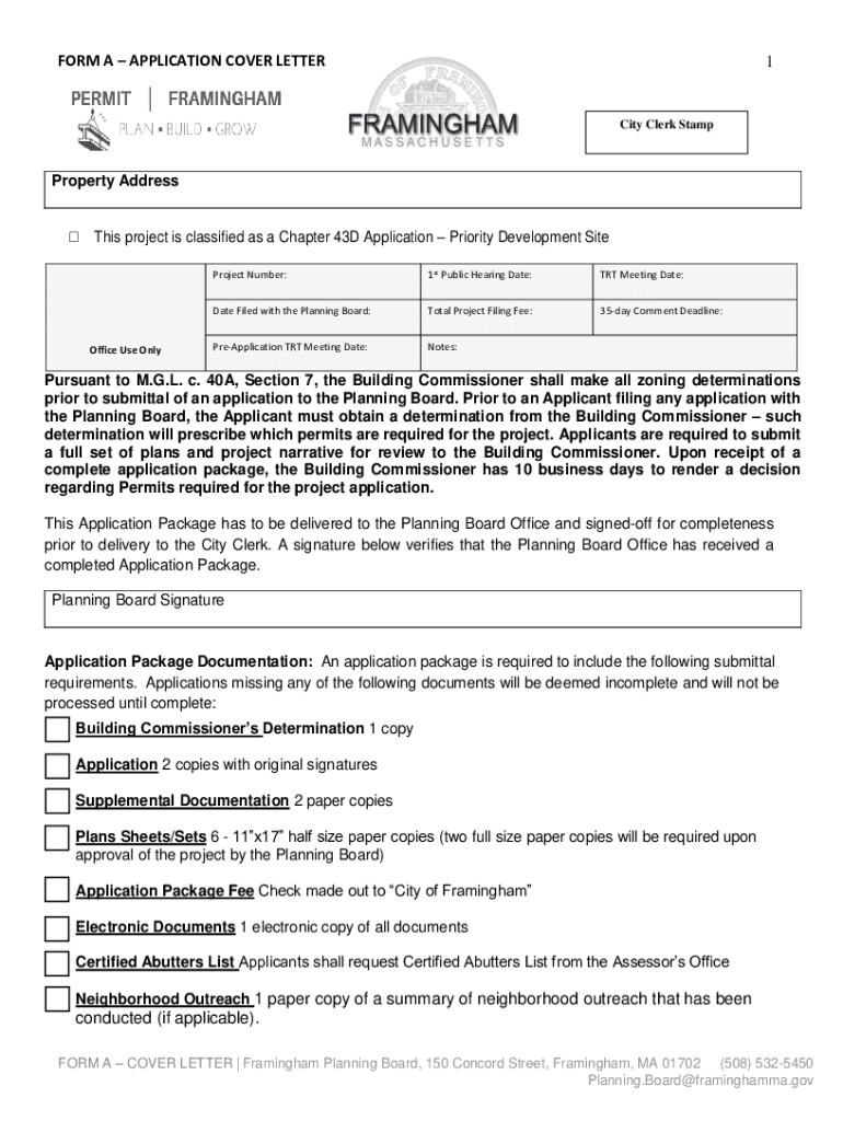 Fillable Online webapps framinghamma Form ACover Letter. Framingham
