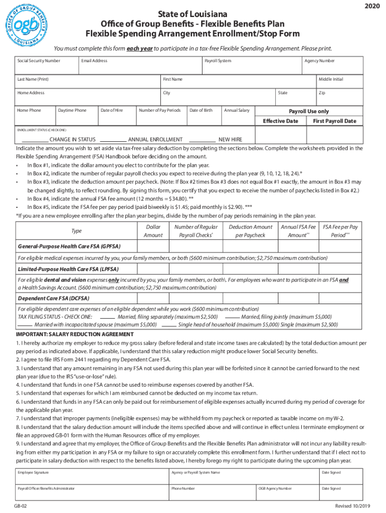 Fillable Online info groupbenefits Flexible Benefits Plan Summary