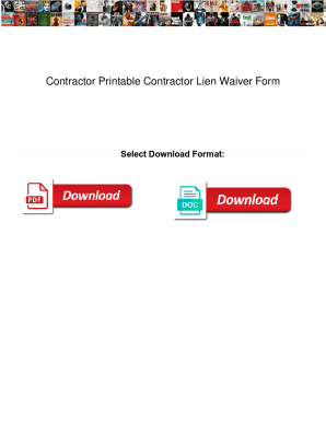 Fillable Online Contractor Printable Contractor Lien Waiver Form ...