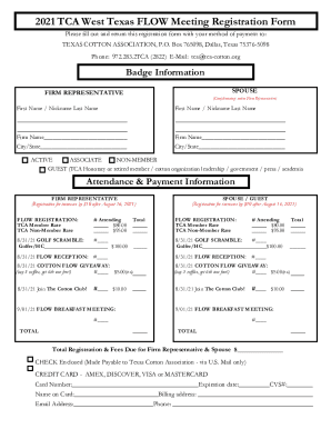 Please fill out and return this registration form with your method of payment to: