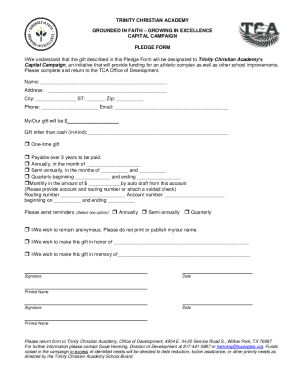 PLEDGE FORM - tcaeagles.org