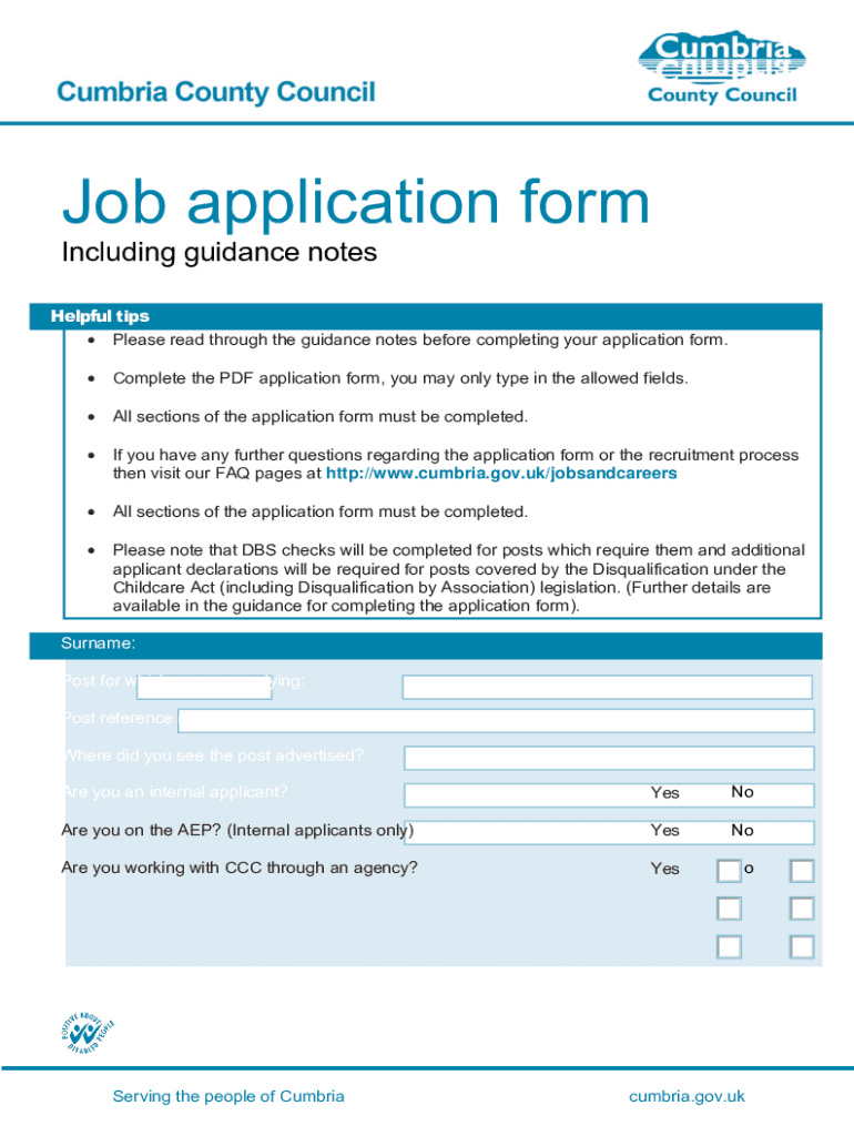 Fillable Online Get the free Word version electronic job application