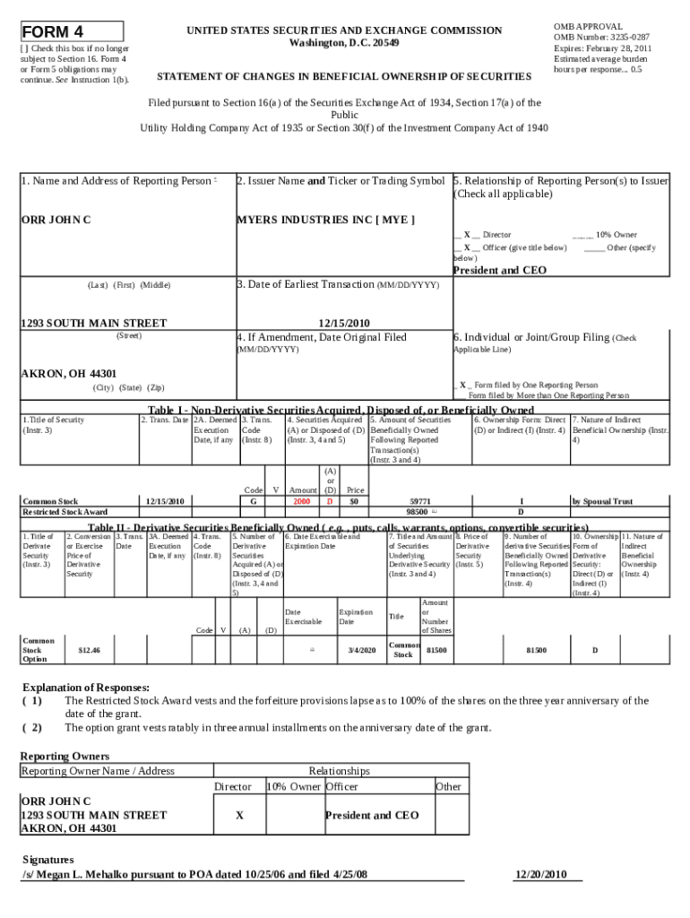 The Restricted Stock Award vests and the forfeiture provisions lapse as