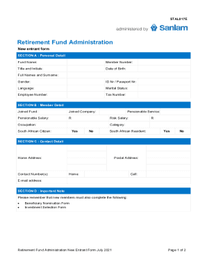 Sanlam Unity Umbrella Fund New entrant form Sanlam ...