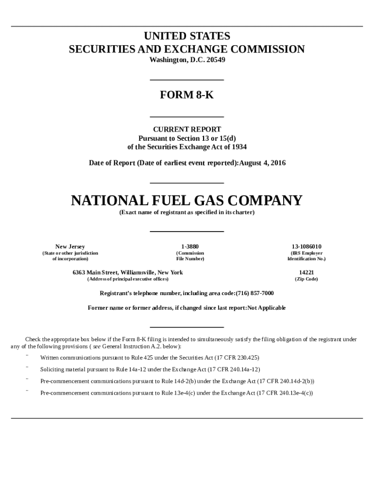 NATIONAL FUEL GAS CO (. EDGAR Online Pro Doc Template pdfFiller