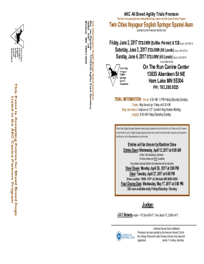 Fillable Online AKC AGILITY TRIALS This Event is Accepting Entries for ...