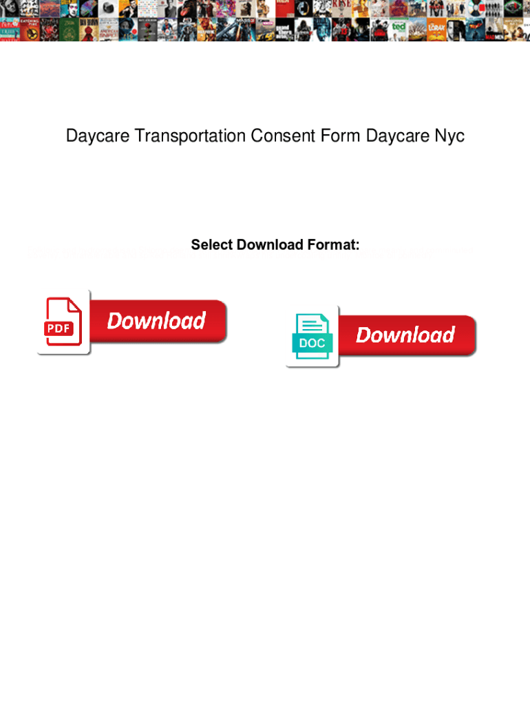 Fillable Online Daycare Transportation Consent Form Daycare Nyc ...