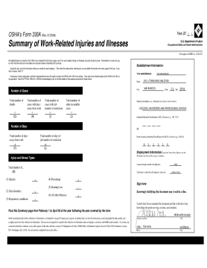 Fillable Online PDF OSHA Forms for Recording Work-Related Injuries and ...