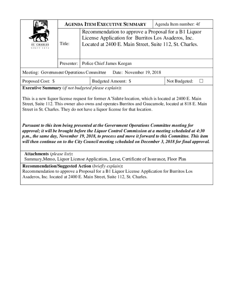 Fillable Online License Application for Burritos Los Asaderos, Inc Fax