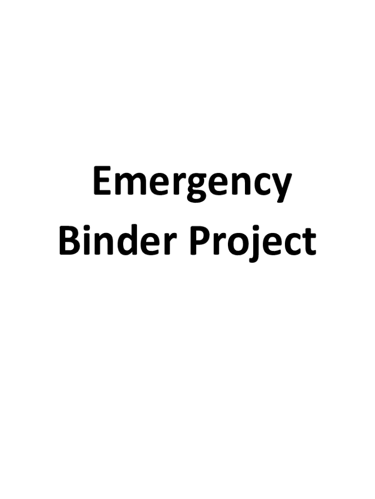 Family Emergency Binder FREE Printables for a Crisis: Fill out & sign ...