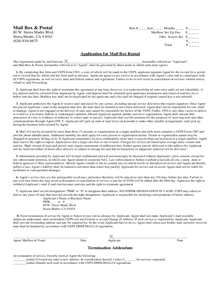 Fillable Online UPS Mailbox Cost A Guide to UPS PO Box Prices and