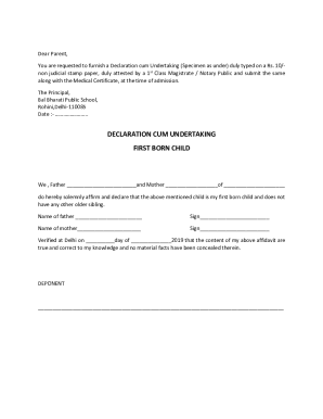 Fillable Online Declaration Cum Undertaking - Fill Online, Printable ...