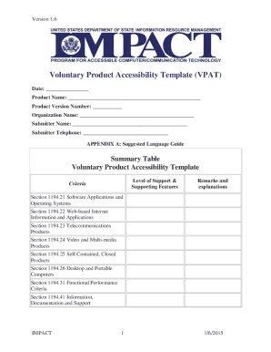 VPAT Form - United States Department of State