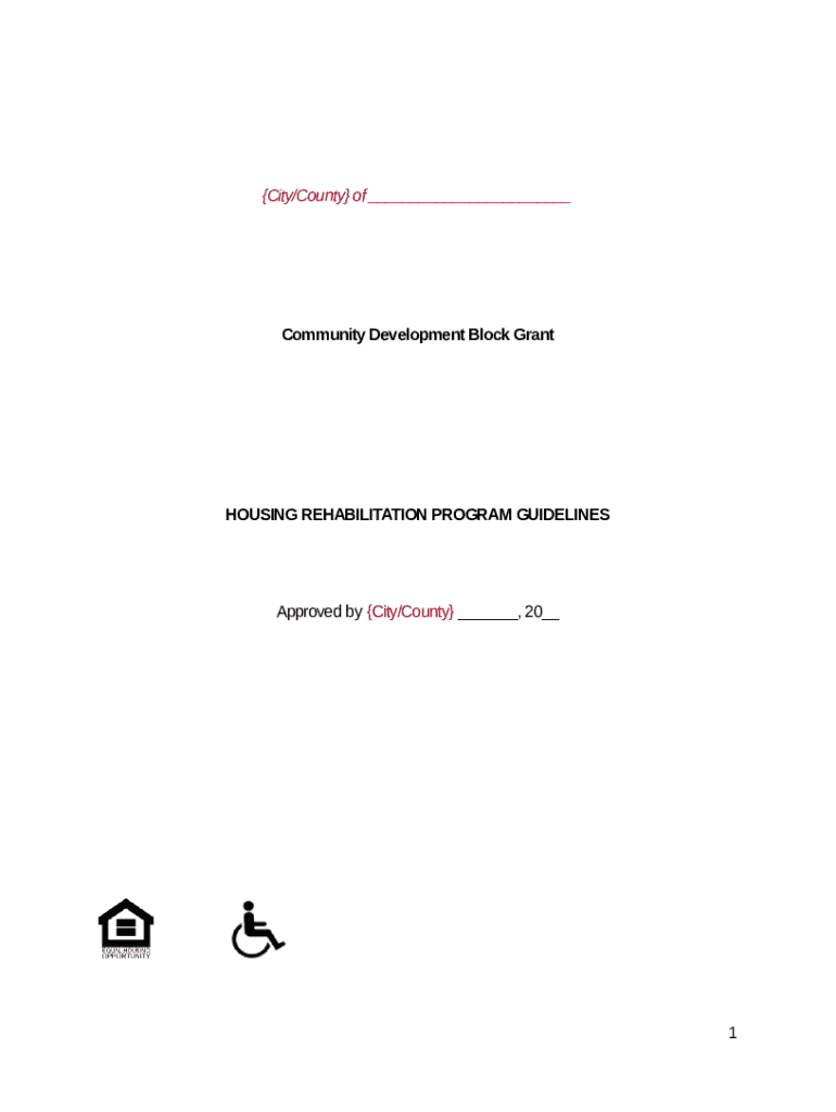 Community Development Block Grant Final Guidelines Doc Template PdfFiller