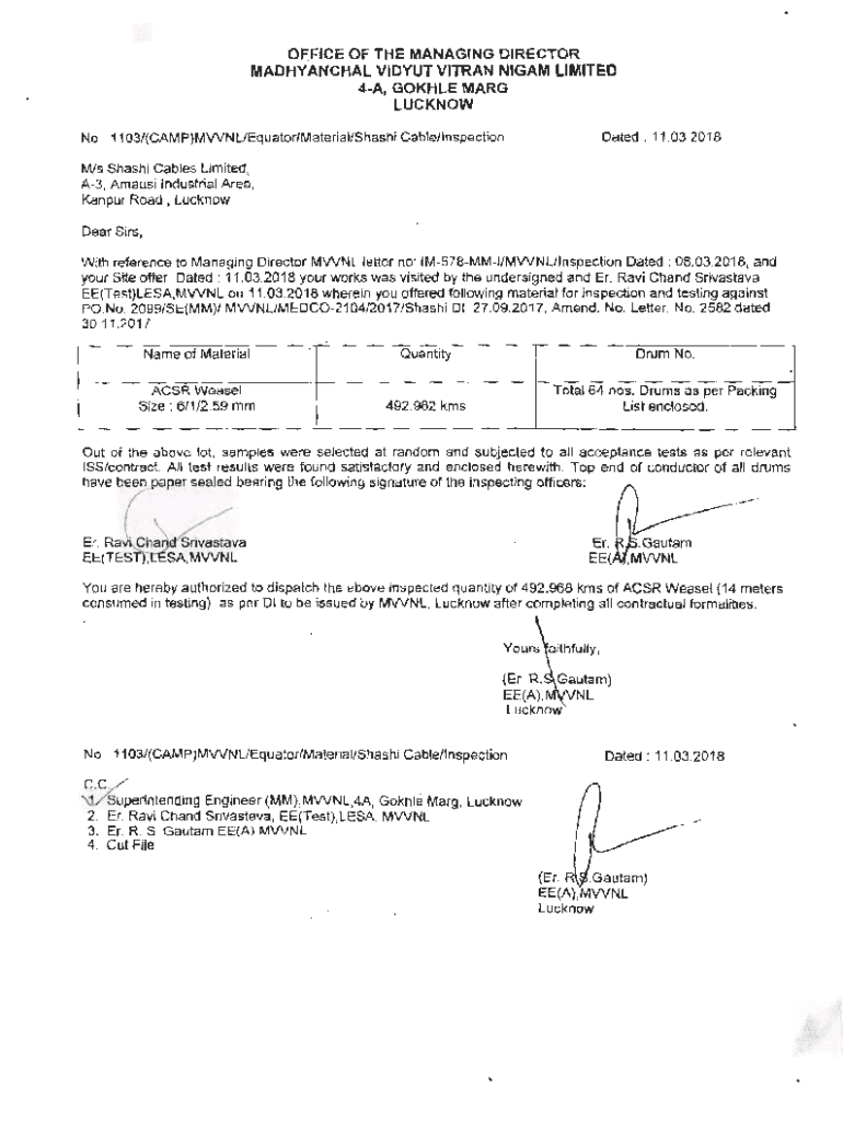 Fillable Online Madhyanchal Vidyut Vitran Nigam Limited Tender Fax