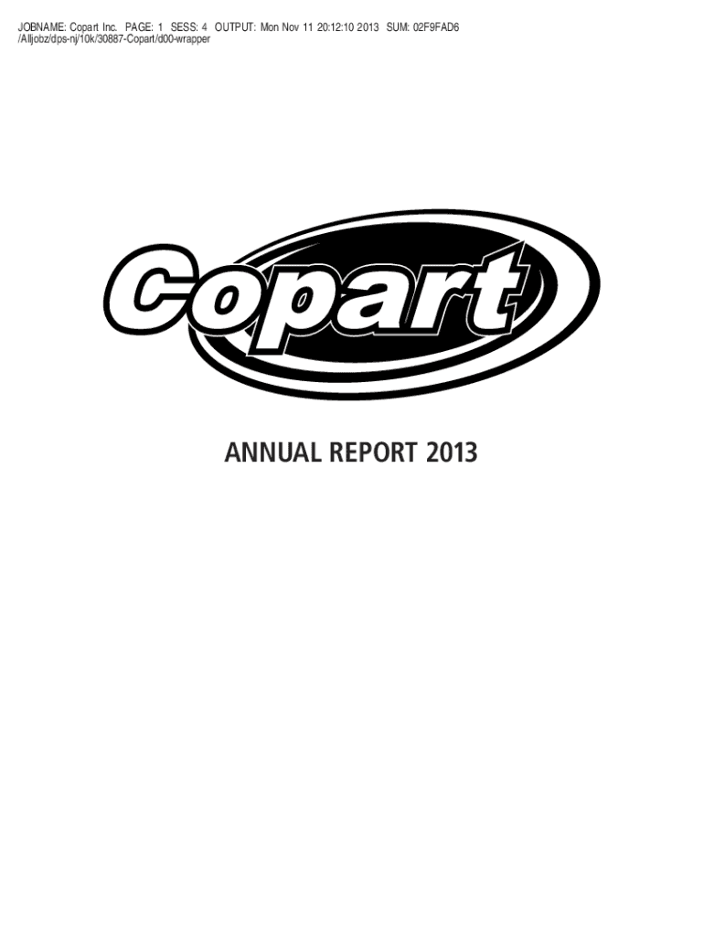 Fillable Online JOBNAME: Copart Inc Fax Email Print - pdfFiller