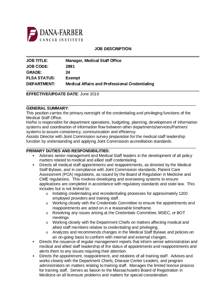 Medical Office Staff Job Titles, Jobs EcityWorks Doc Template pdfFiller