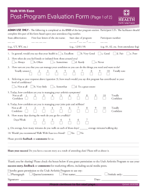 Fillable Online Post-Program Evaluation Form (Page 1 of 2) Fax Email ...