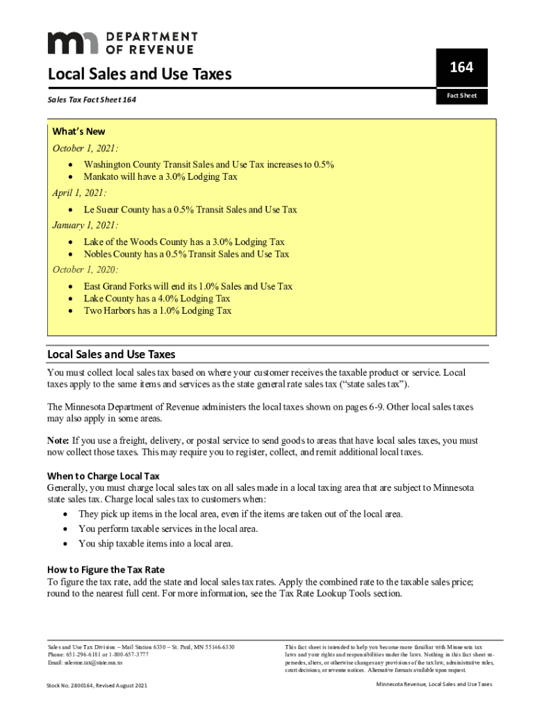 Fillable Online Fillable Online Sales Tax Fact Sheet 164 Fax Email