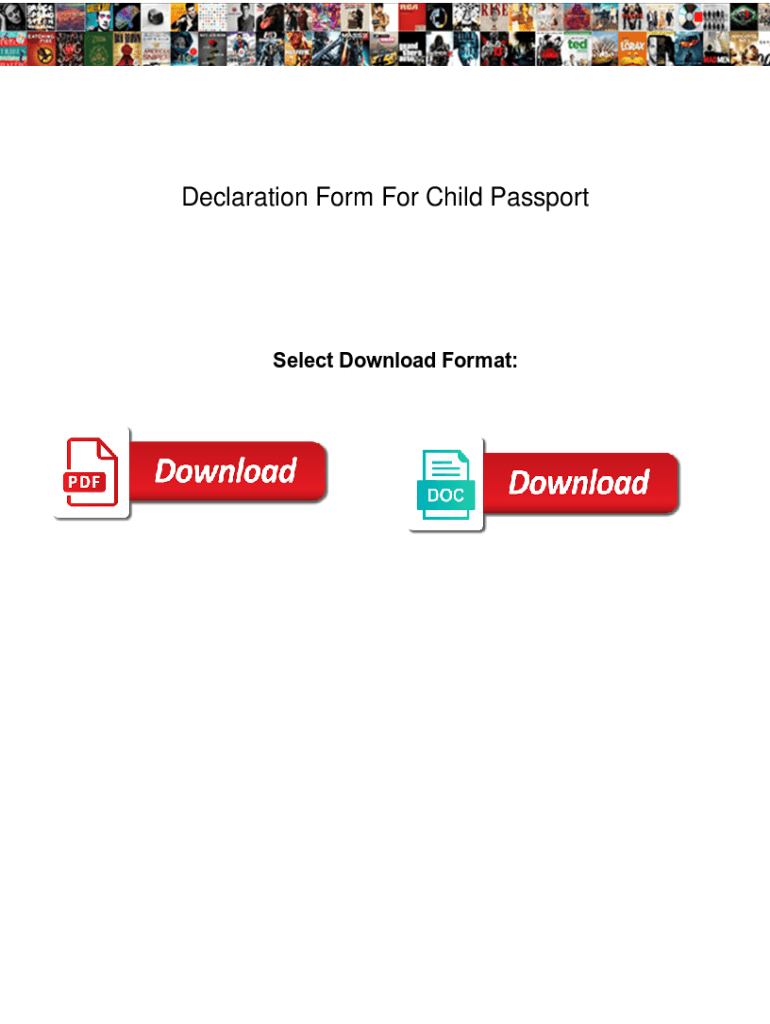 Fillable Online Declaration Form For Child Passport. Declaration Form ...