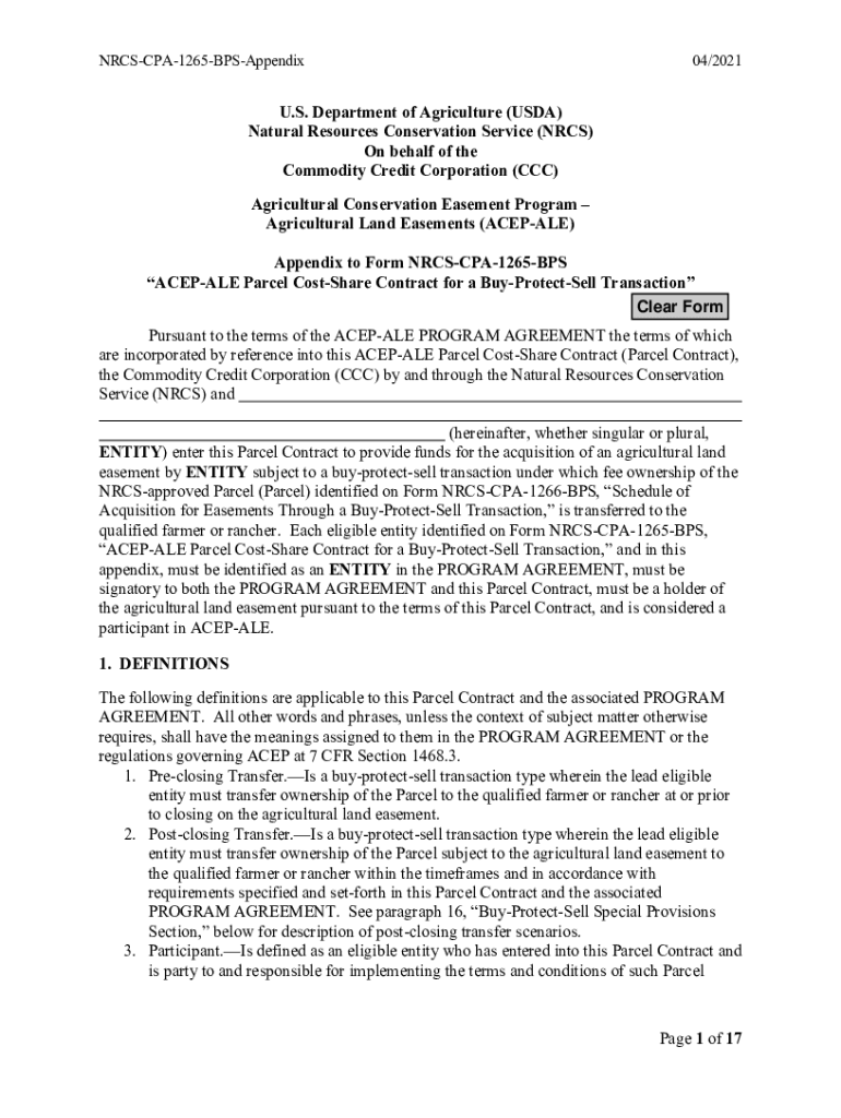 Fillable Online www.nrcs.usda.govwpscmisproxyAppendix to Form NRCSCPS
