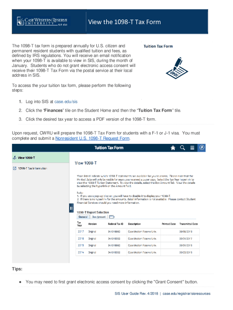 Fillable Online View the 1098-T Tax Form Fax Email Print - pdfFiller