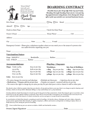Fillable Online boarding contract.ai Fax Email Print - pdfFiller