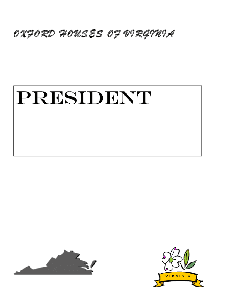 Fillable Online Oxford Houses of Virginia Oxford House of Virginia