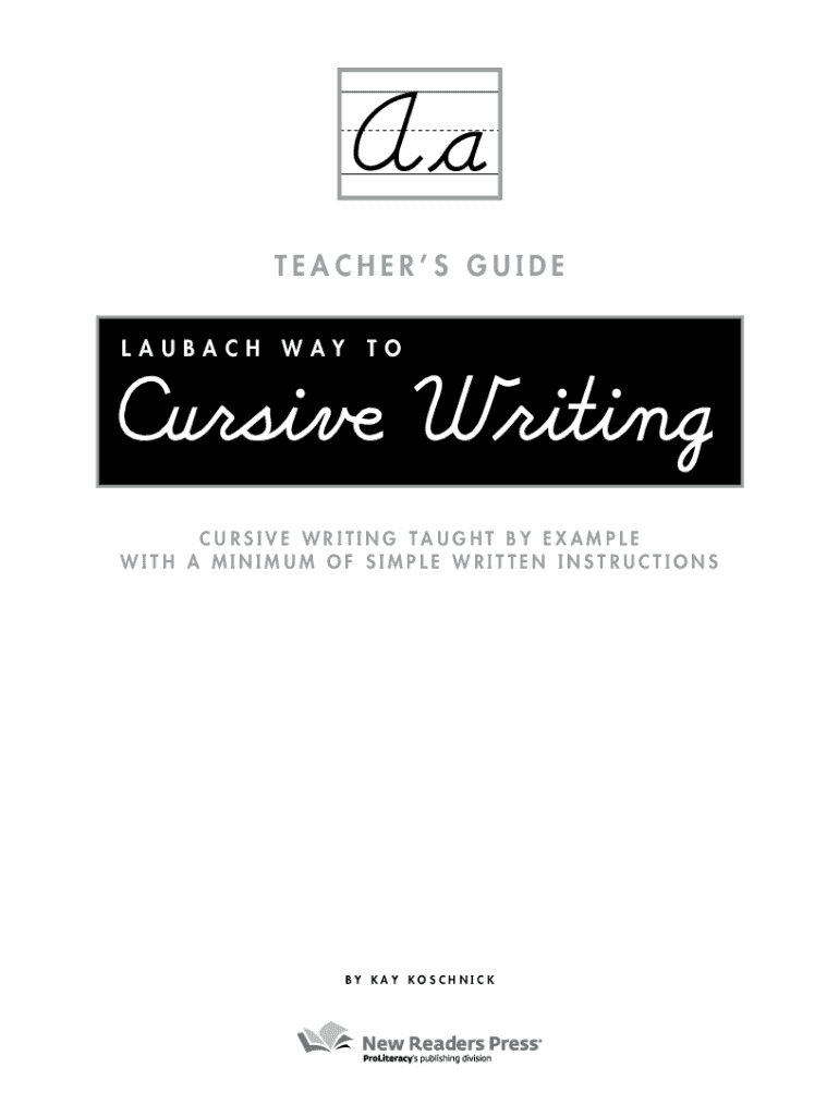 Fillable Online Laubach Way To Cursive Writing Cursive Writing Taught 