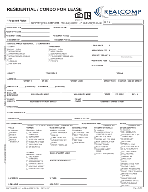 Residential Condo Lease Form