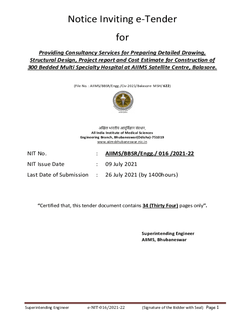 Fillable Online HSVP intends to upgrade and augment its 57 MLD capacity