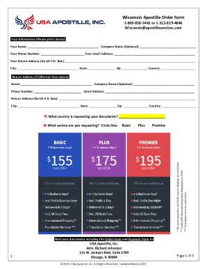 Wisconsin Apostille Request Form
