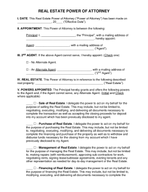 Fillable Online Real Estate Power of Attorney Form Fax Email Print ...