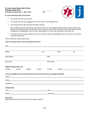 St. Louis Jewish Sports Hall of Fame 2018 Nomination Form ...