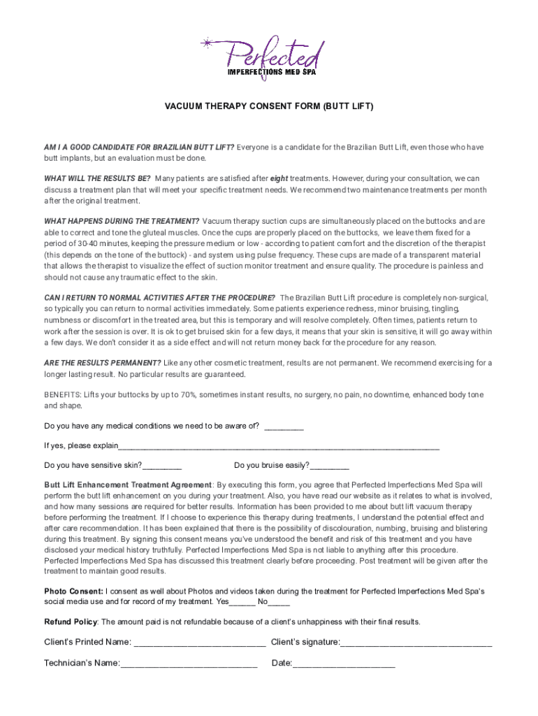 vacuum therapy consent form Preview on Page 1