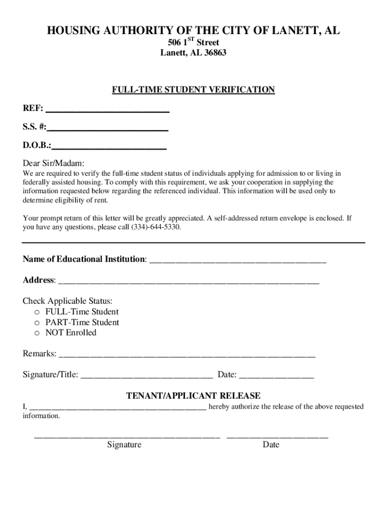 Fillable Online HOUSING AUTHORITY OF THE CITY OF AL Fax Email