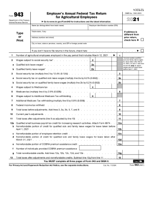 Form 943 Employer's Annual Federal Tax Return For ...