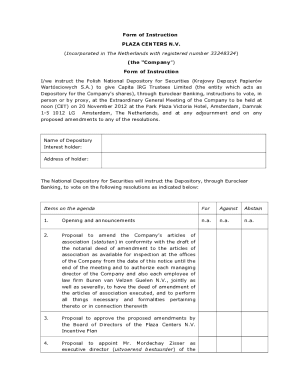 Incorporated in The Netherlands with registered number ...