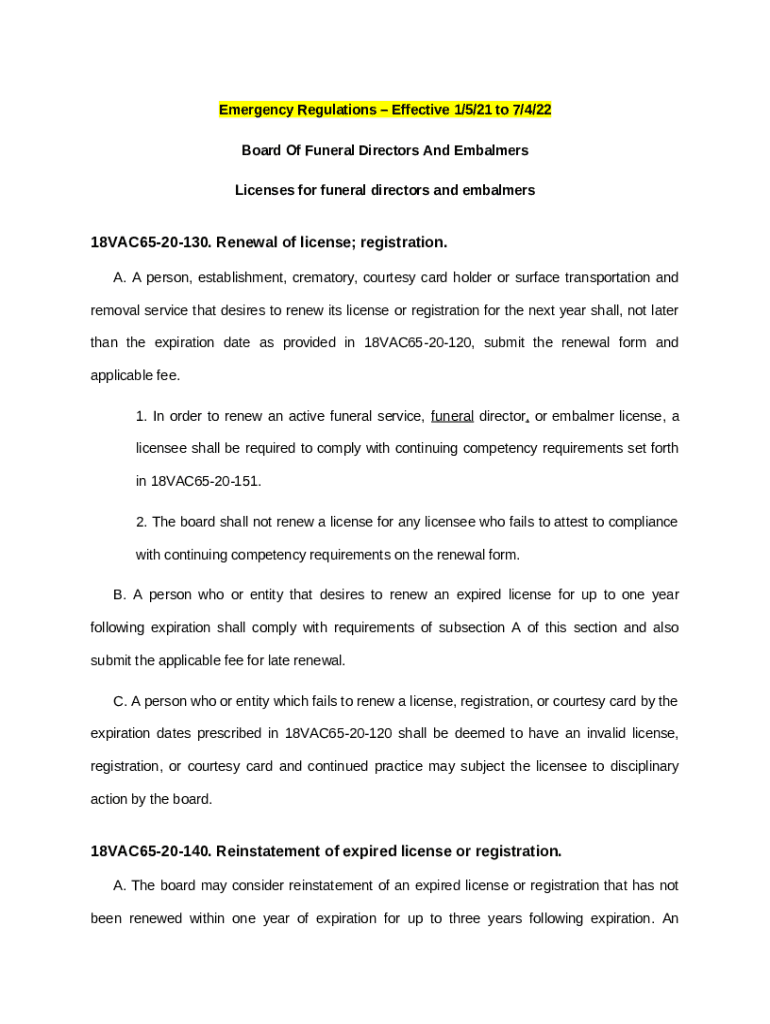 PART 1250 FUNERAL DIRECTORS AND EMBALMERS LICENSING CODE Doc